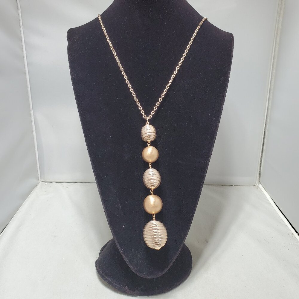 Vetta 5 bead gold chain necklace